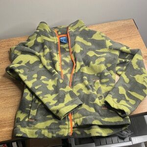 Kids Camouflage Hoodie with Orange Trim